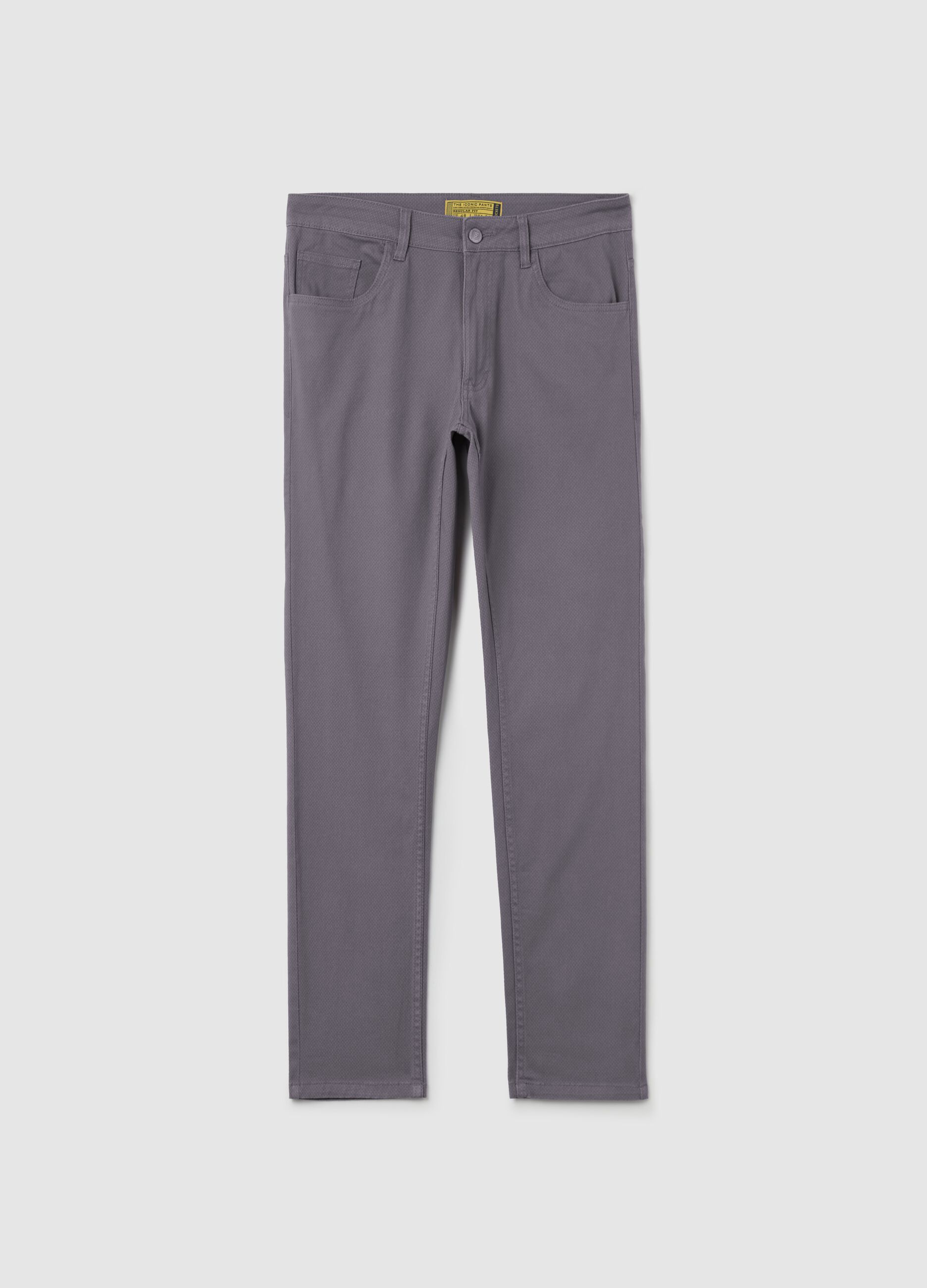 Pantaloni chino regular fit micro fantasia