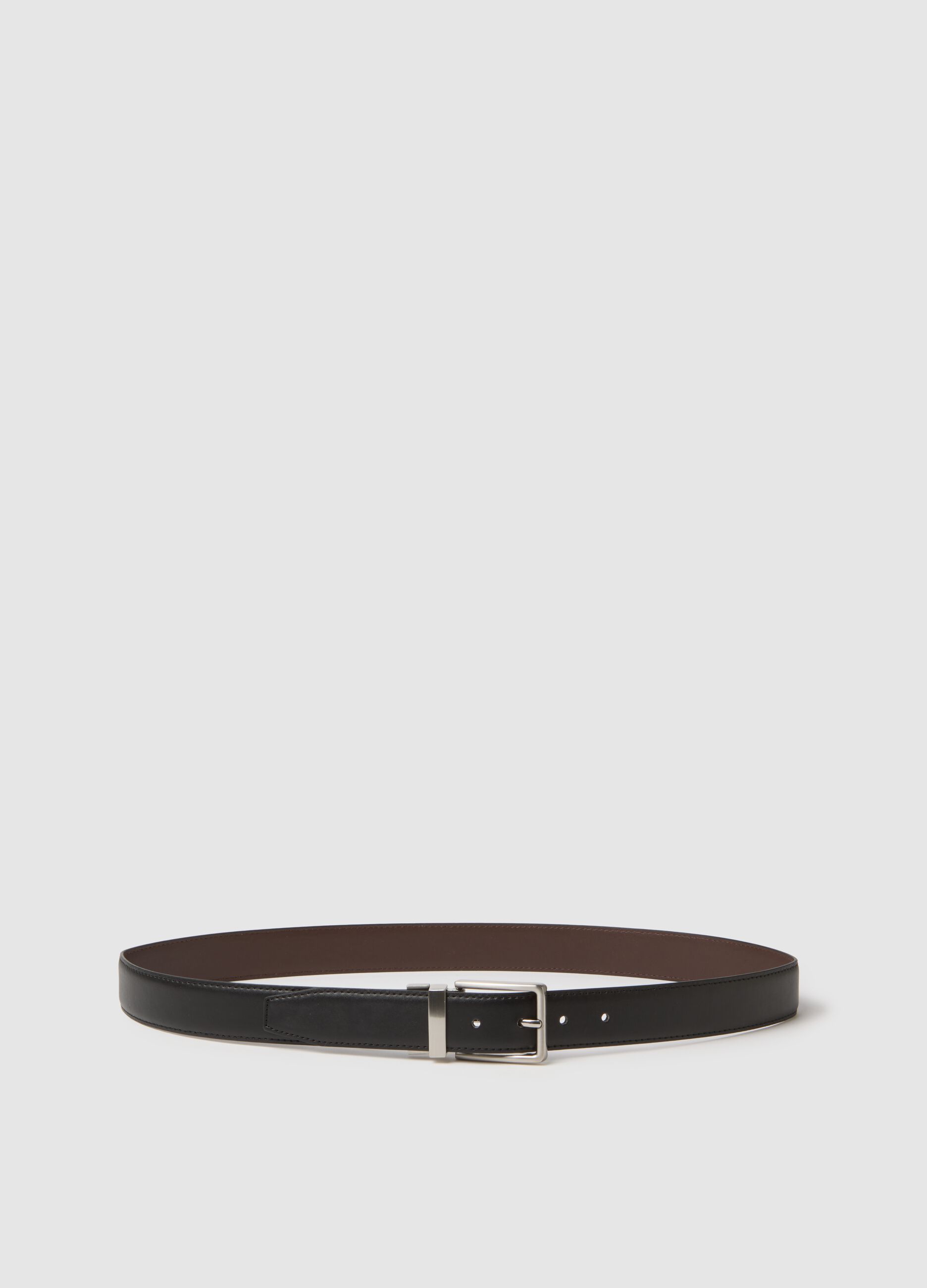 Multicolour reversible belt with metal buckle
