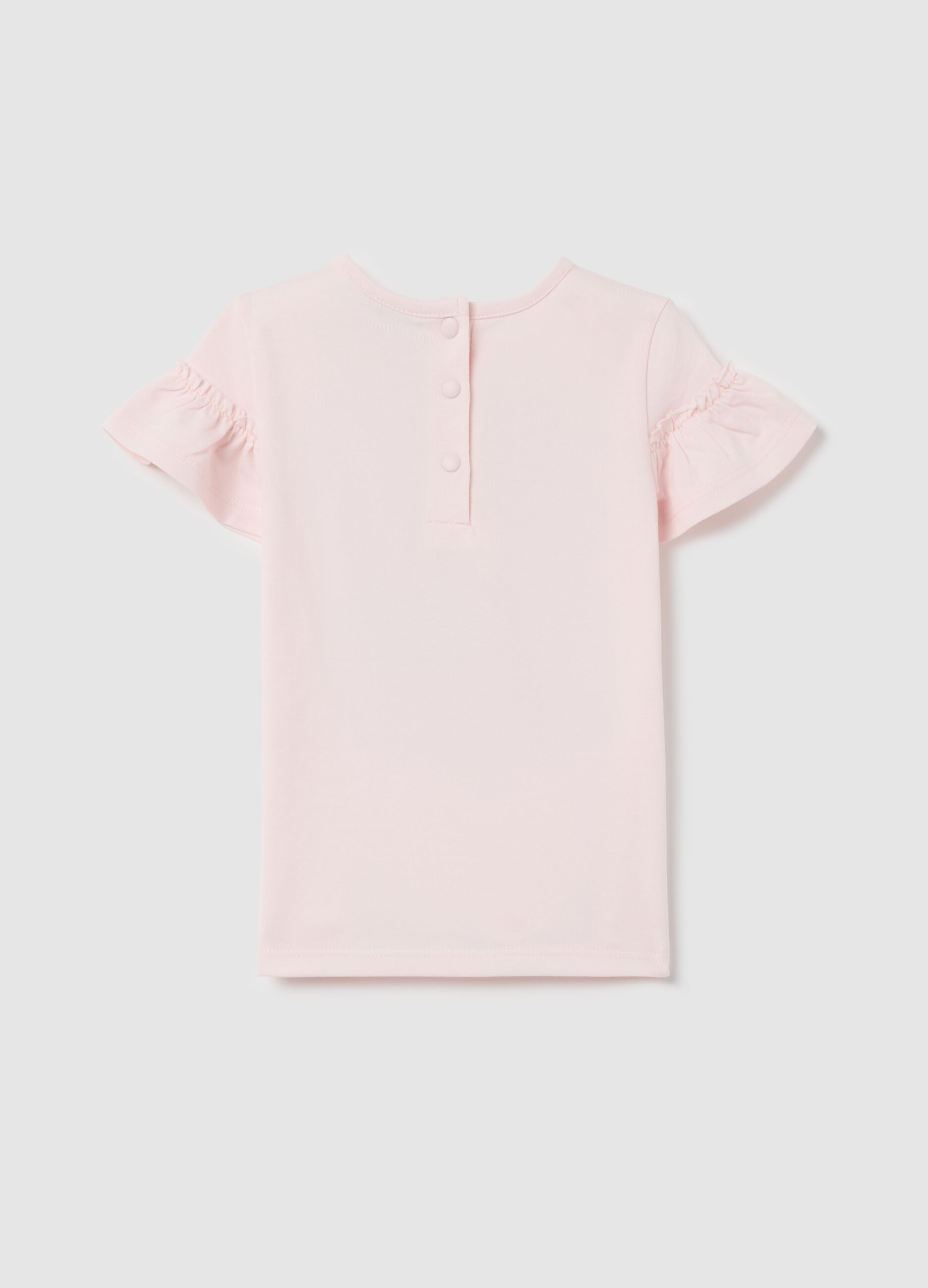 T-shirt con applicazione fiore effetto patchwork 