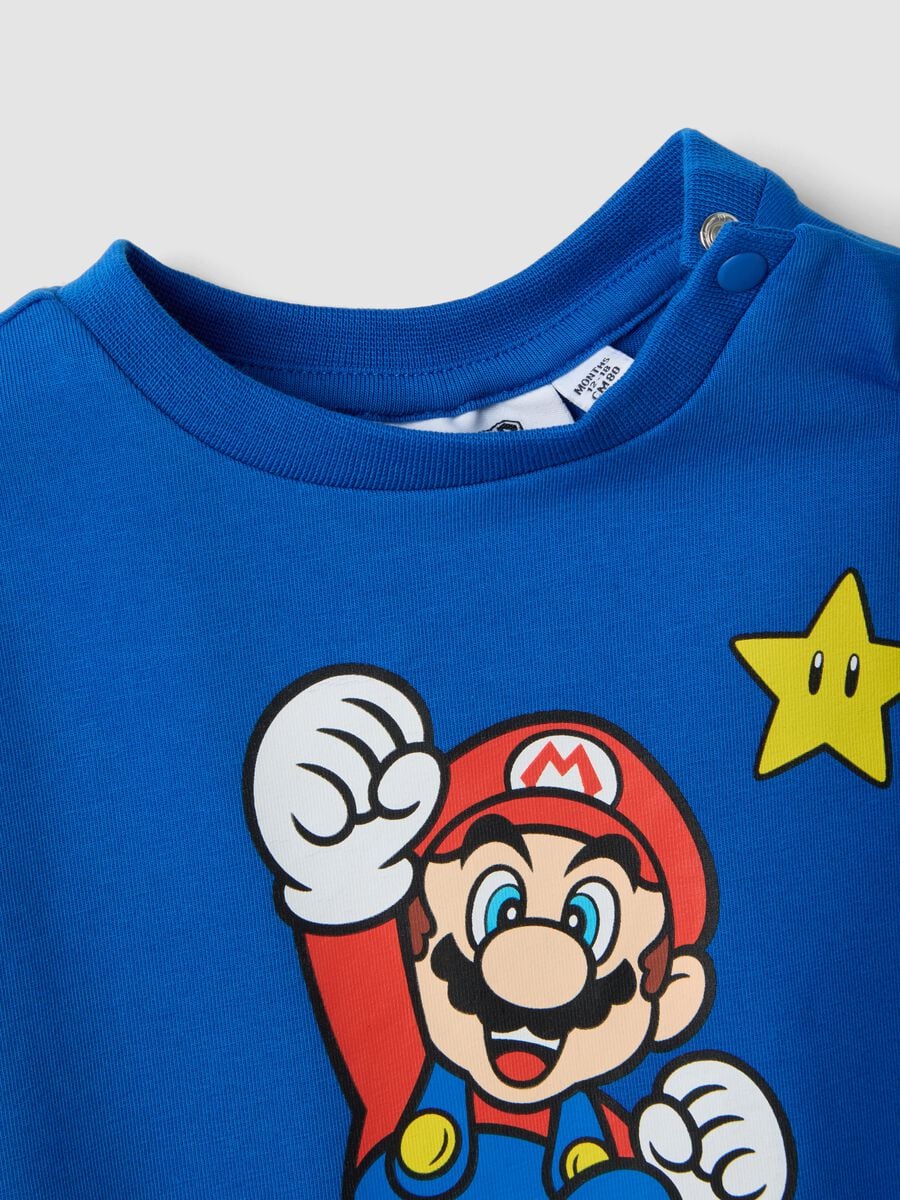 Blue short-sleeve stretch cotton T-shirt_2