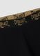 Black stretch cotton leggings with logo waistband for girls_3