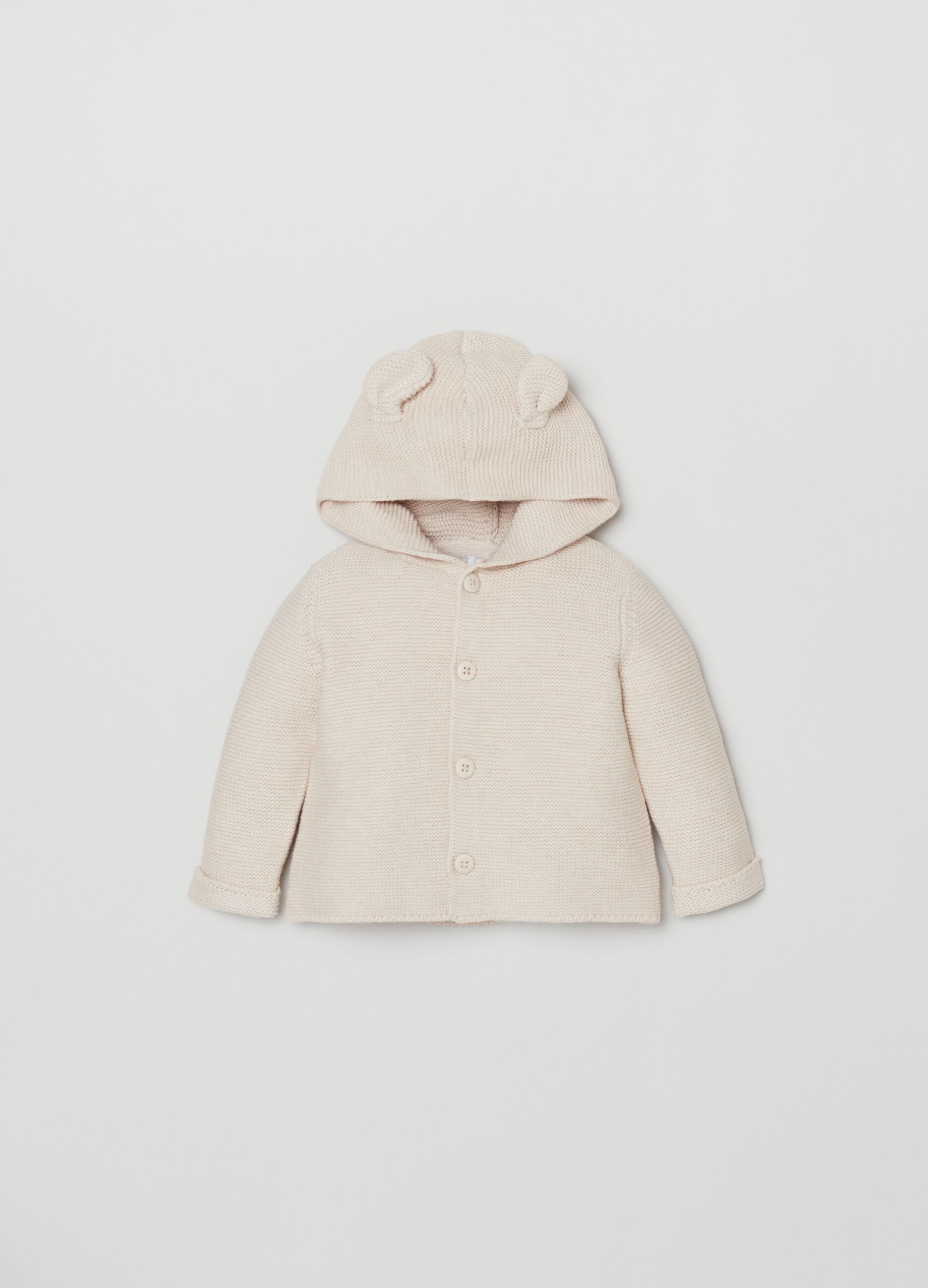 Cardigan in maglia con cappuccio