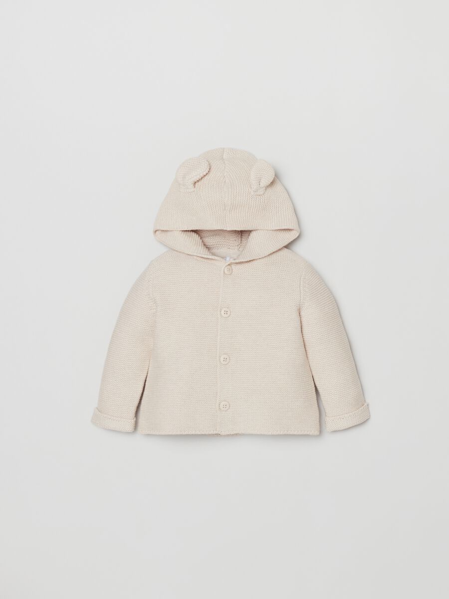 Cardigan in maglia con cappuccio_0