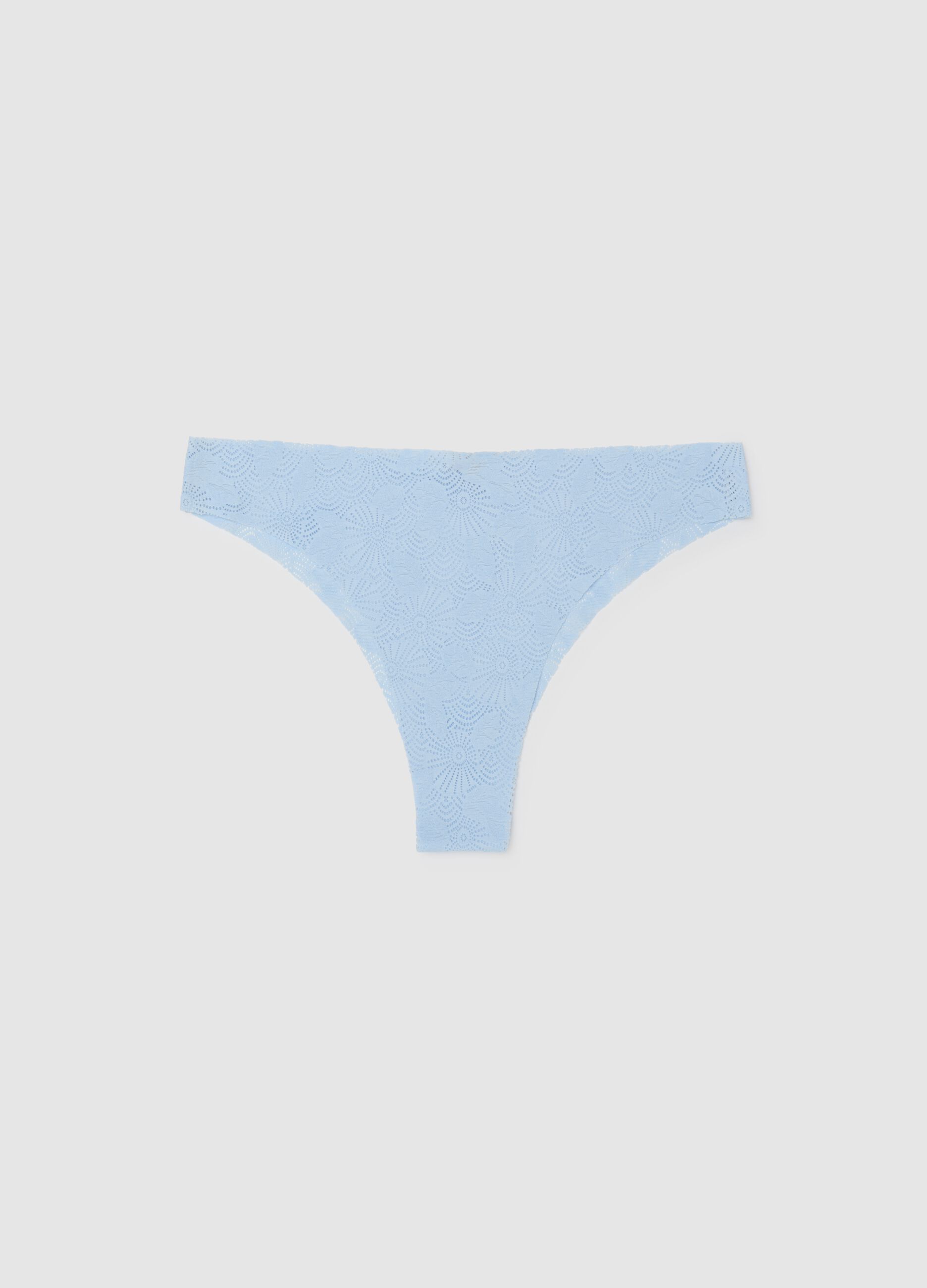 Women's blue lace briefs, regular fit