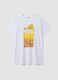 White pure cotton T-shirt with Simpsons print_4