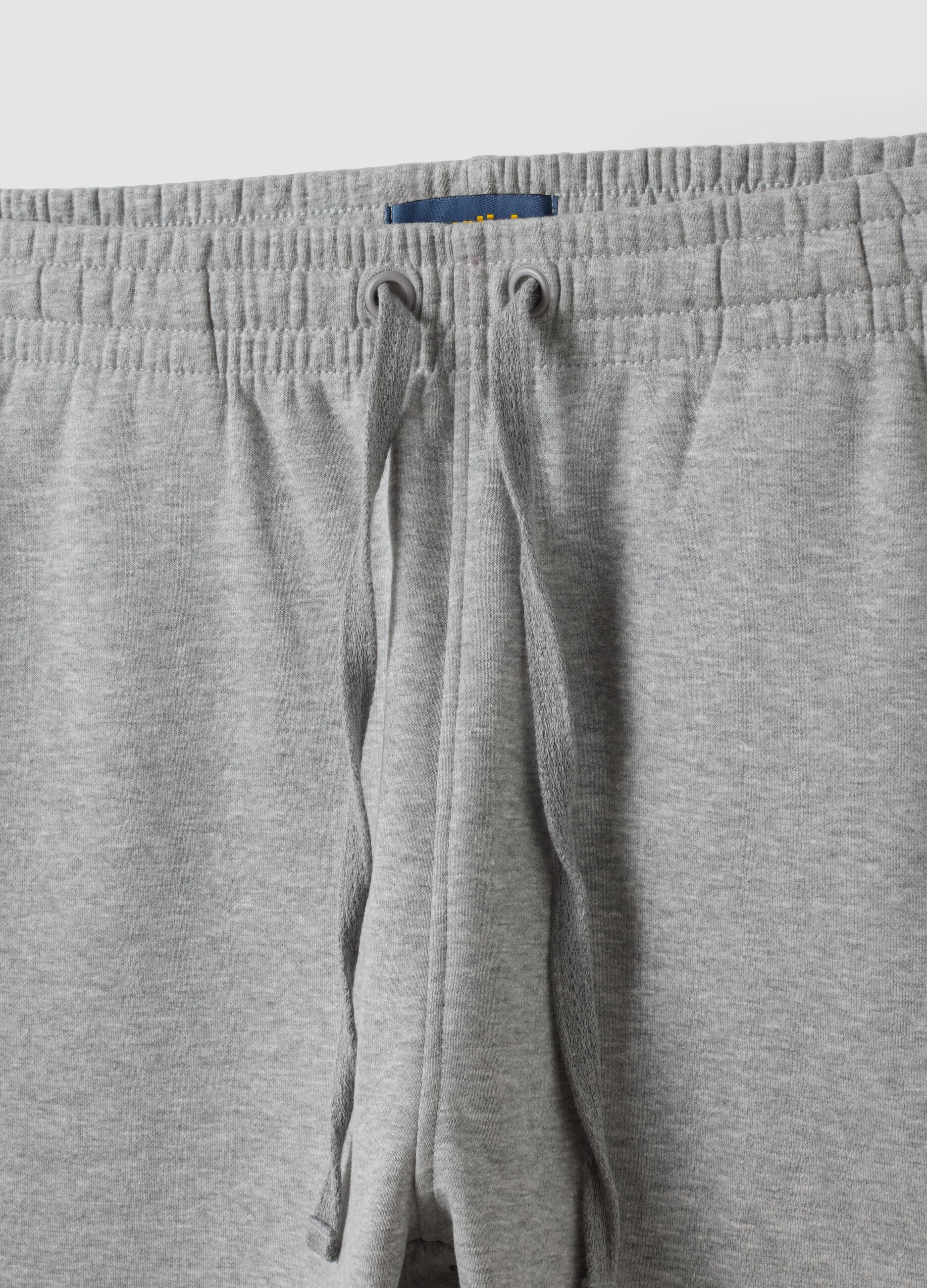 Grey cotton-blend shorts with elasticated waist, regular fit