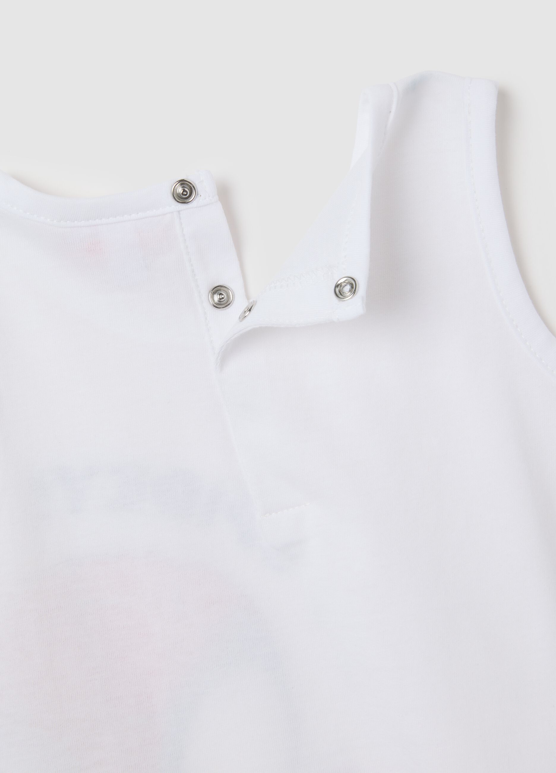 Infant white pure cotton T-shirt regular fit with print