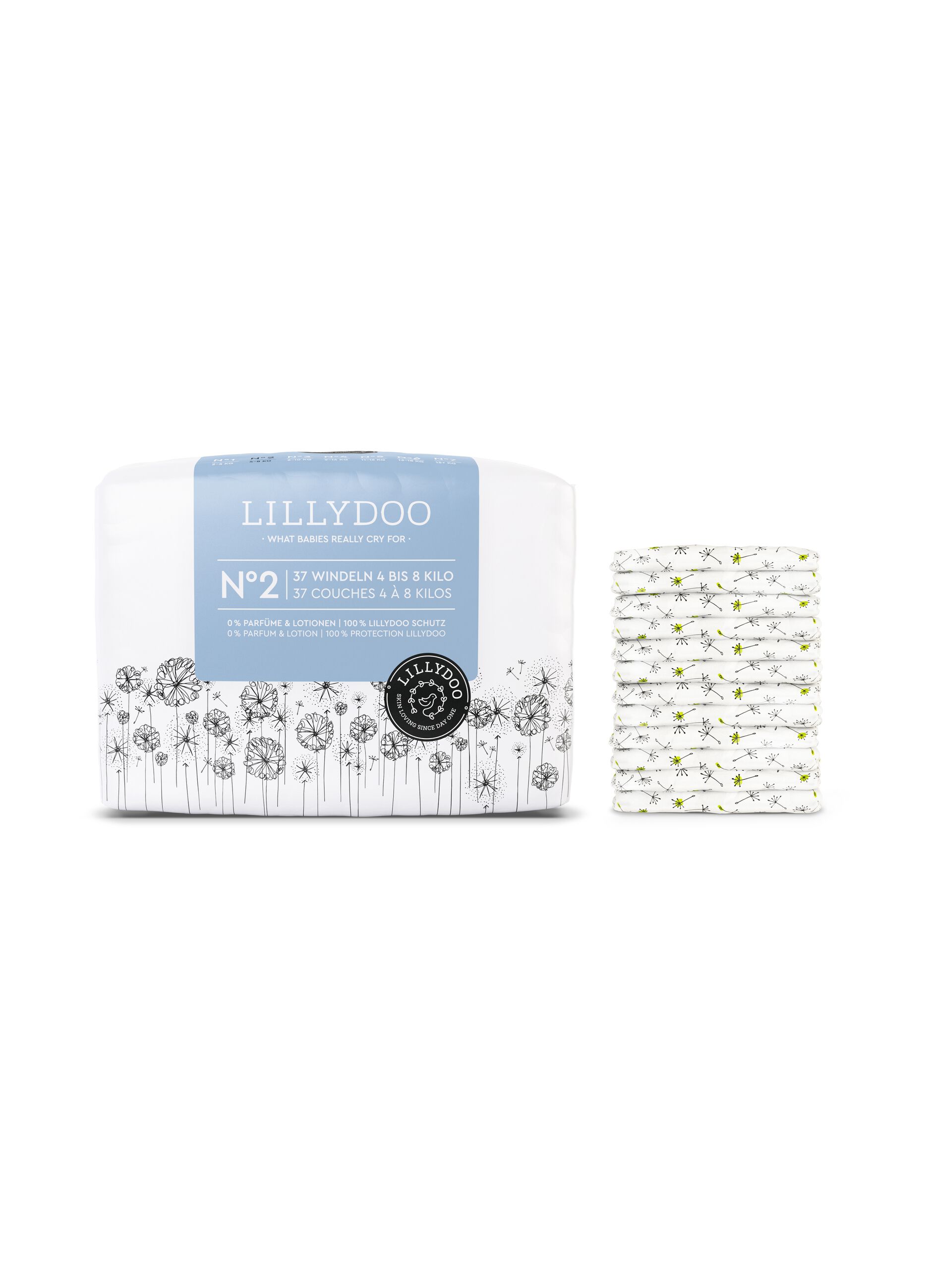 Lillydoo nappies for sensitive skin No. 2 (4-8 kg)