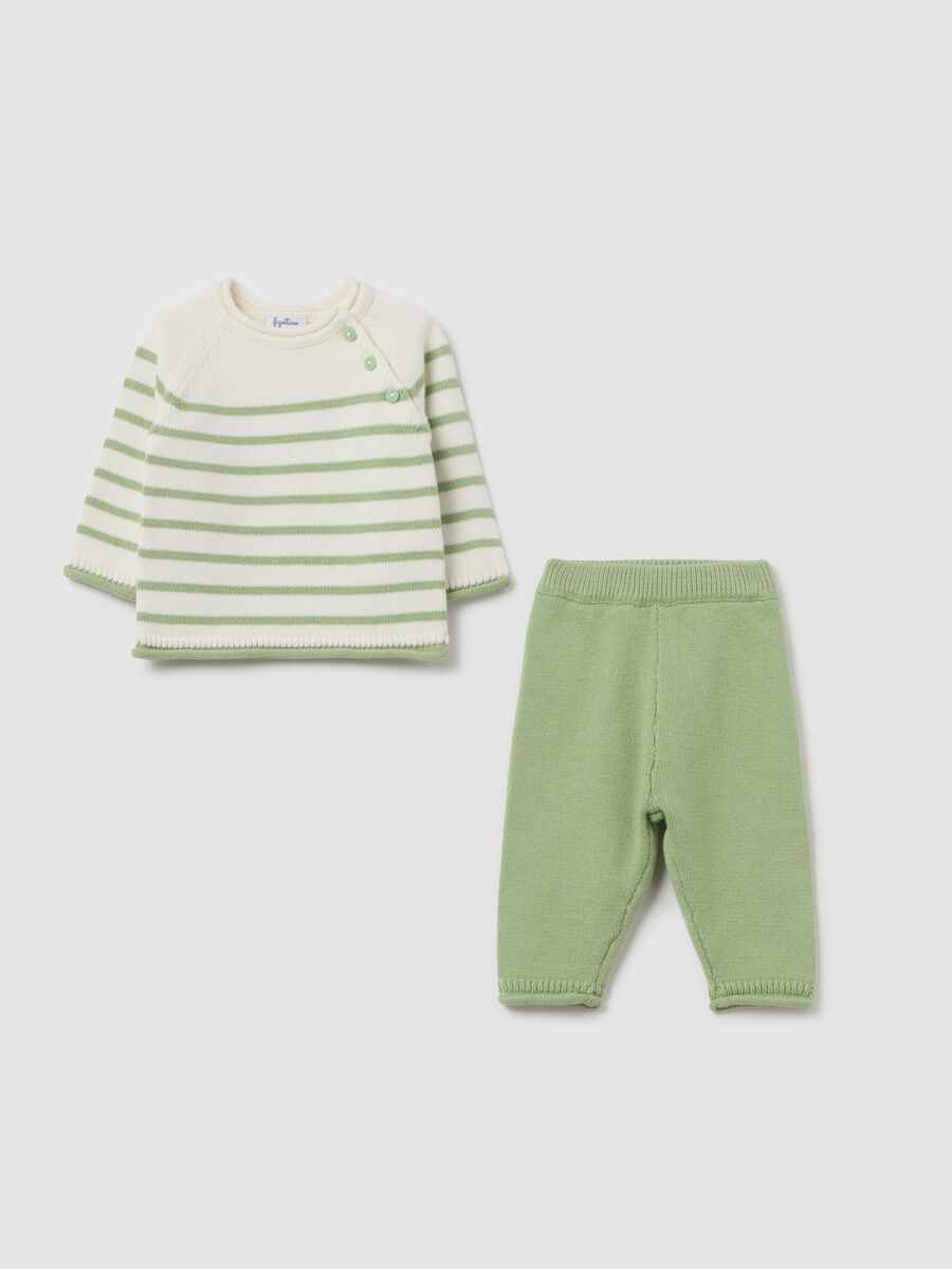 Knit set with striped pattern_0