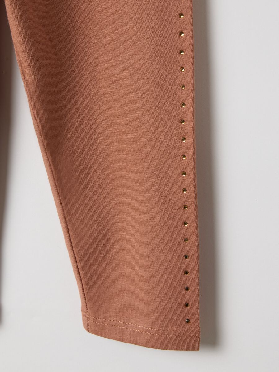 Orange Slim Fit Baby Cotton Leggings_3