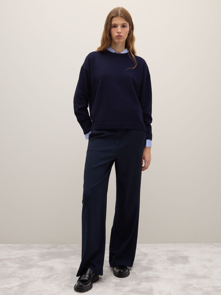 Blue pure wool sweater regular fit_1