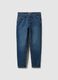 Blue pure cotton jeans with relaxed fit_4