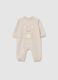Tutina da neonato in puro cotone beige con orsetto_0