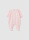 Pink pure cotton baby bodysuit with collar_0
