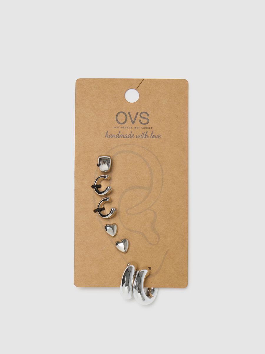 Grey Steel Earrings Set_0