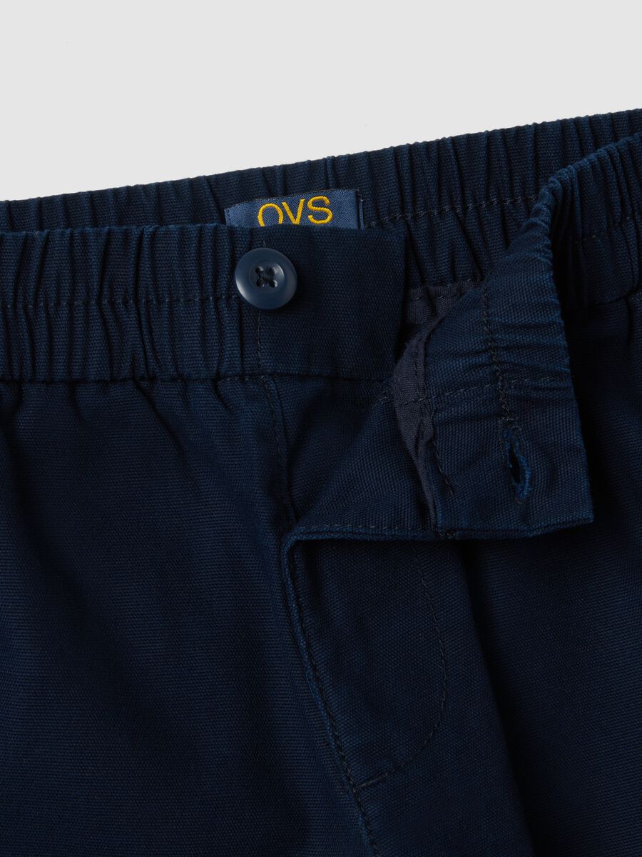 Children's blue cotton trousers with regular fit_2