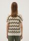 Beige open-knit striped top with green detailing in stretch cotton, regular fit_3