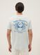 Blue slogan T-shirt in pure cotton, regular fit_3