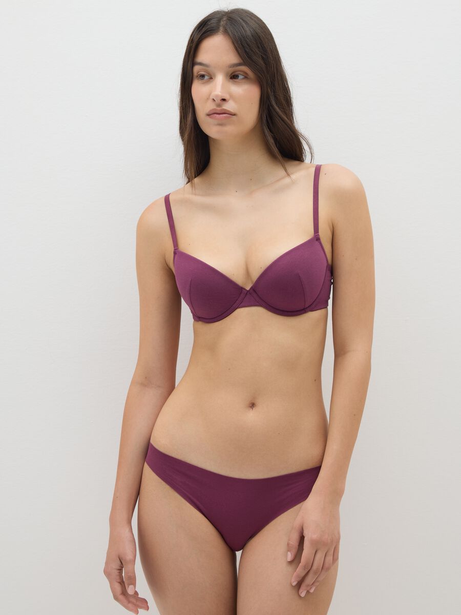 Stretchy purple cotton bra_0