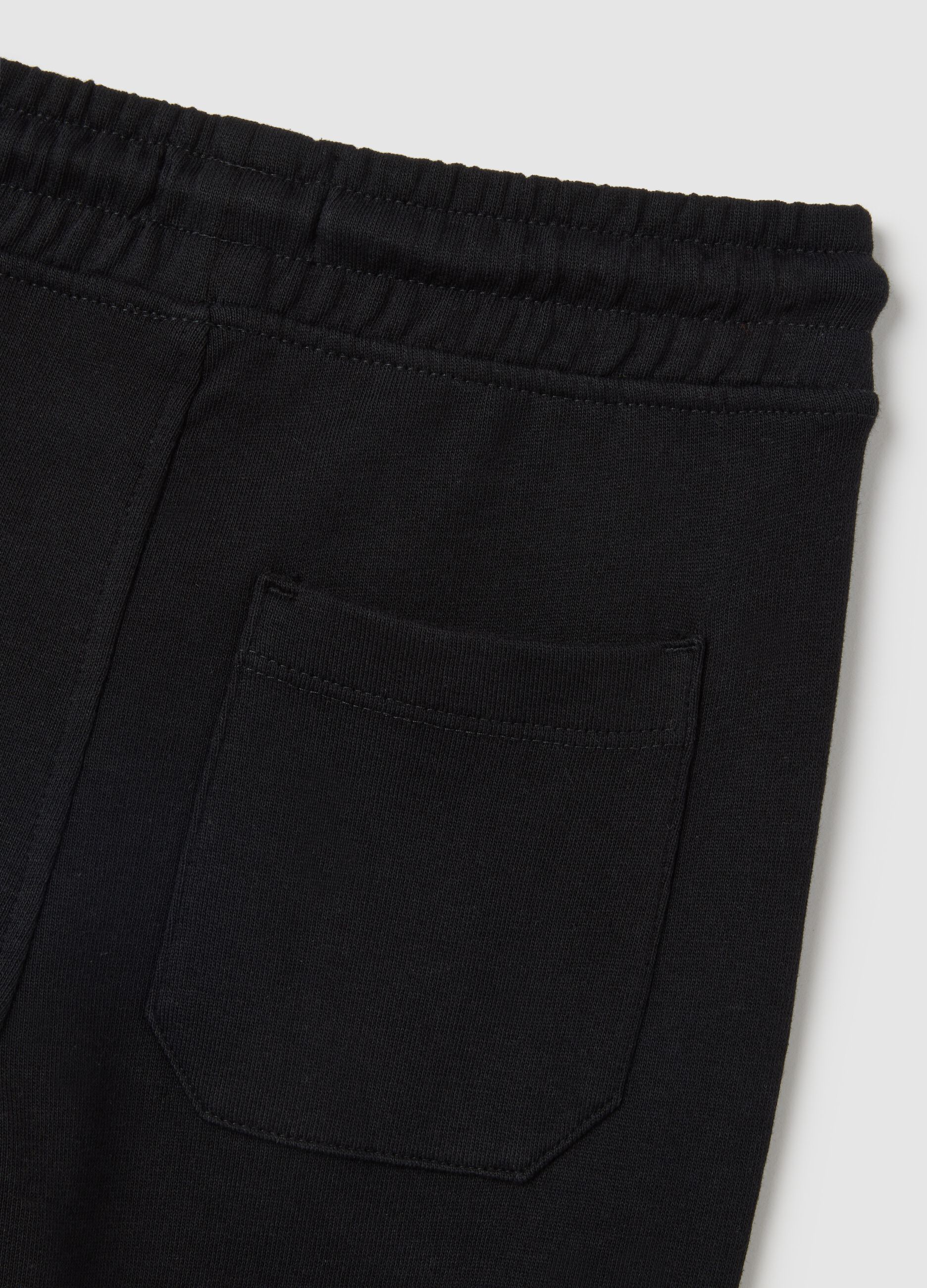 Black pure cotton regular fit kids' jogger trousers