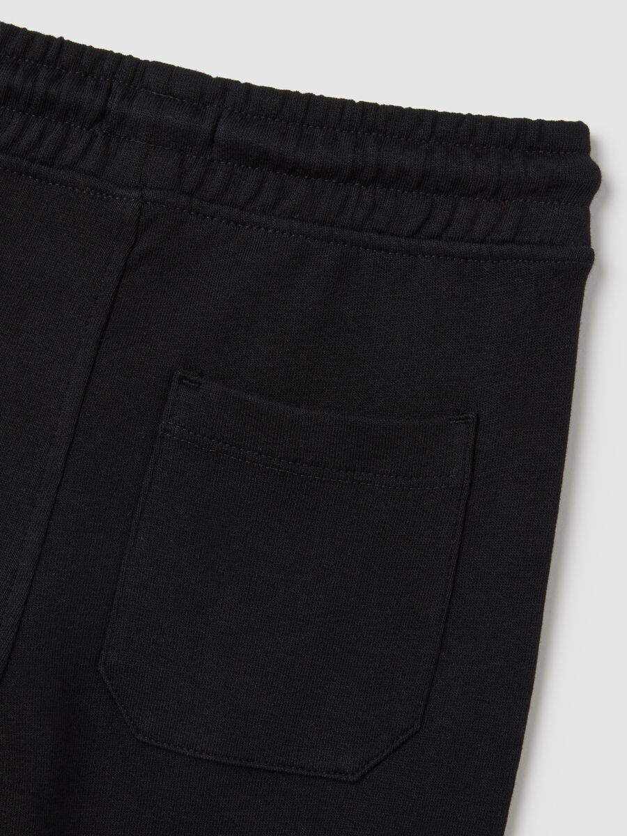 Black pure cotton regular fit kids' jogger trousers_3