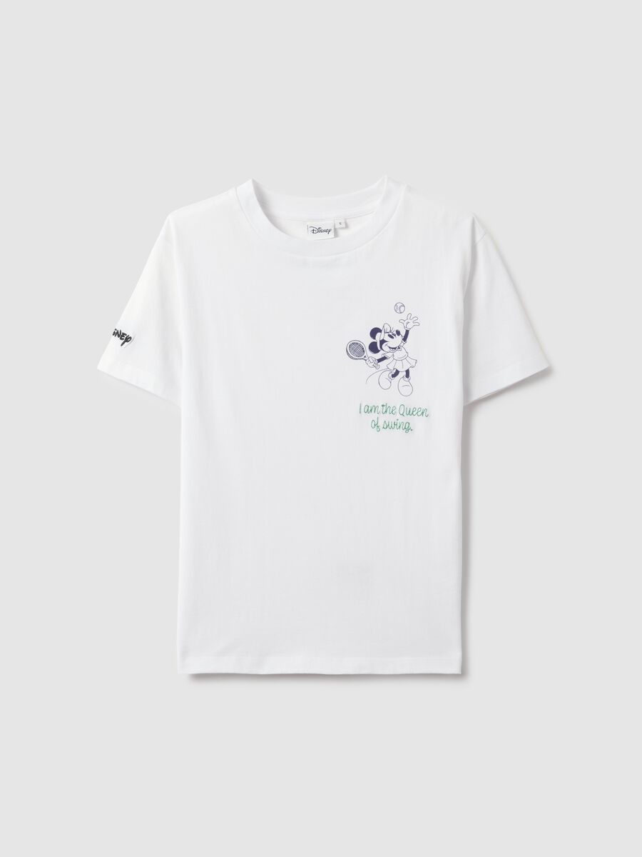 White pure cotton regular fit T-shirt with Minnie print_4