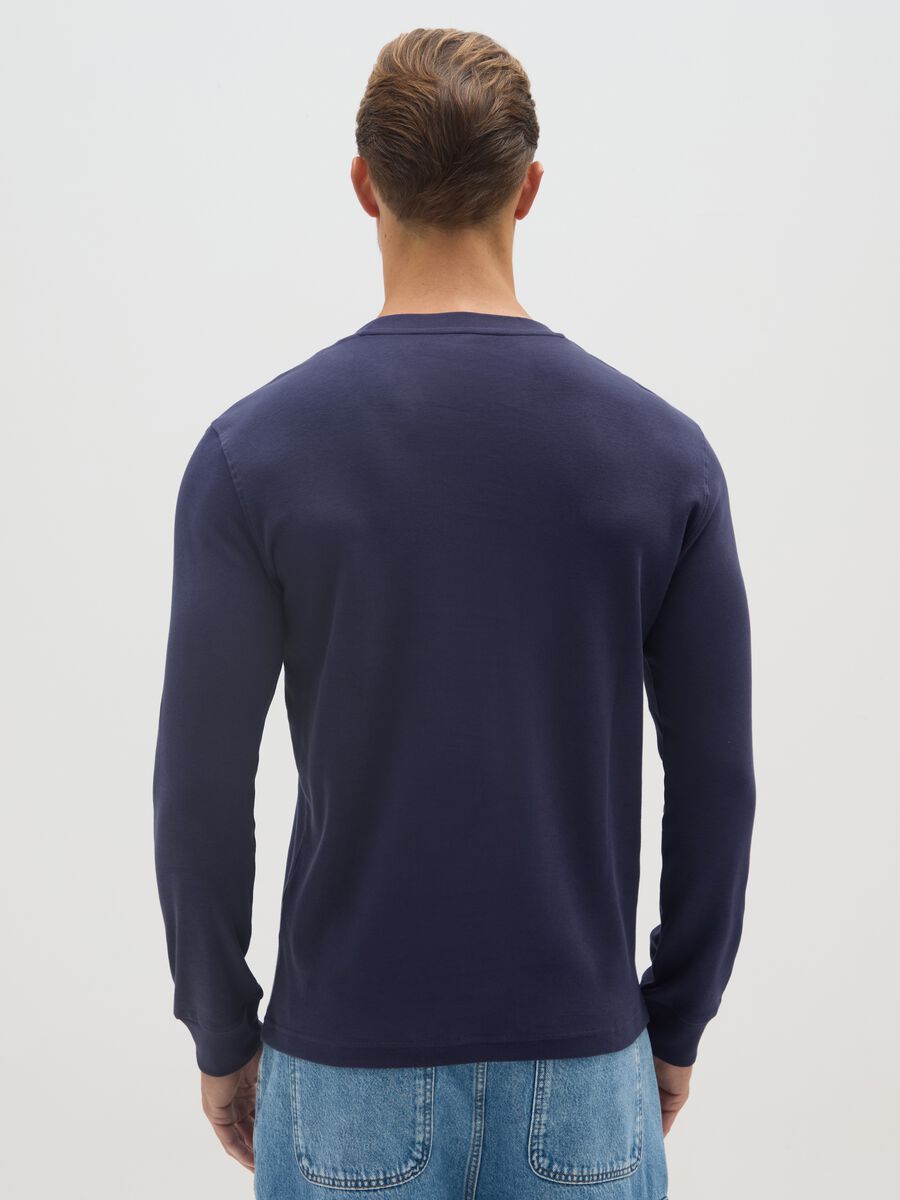 T-shirt in puro cotone blu regular fit_2