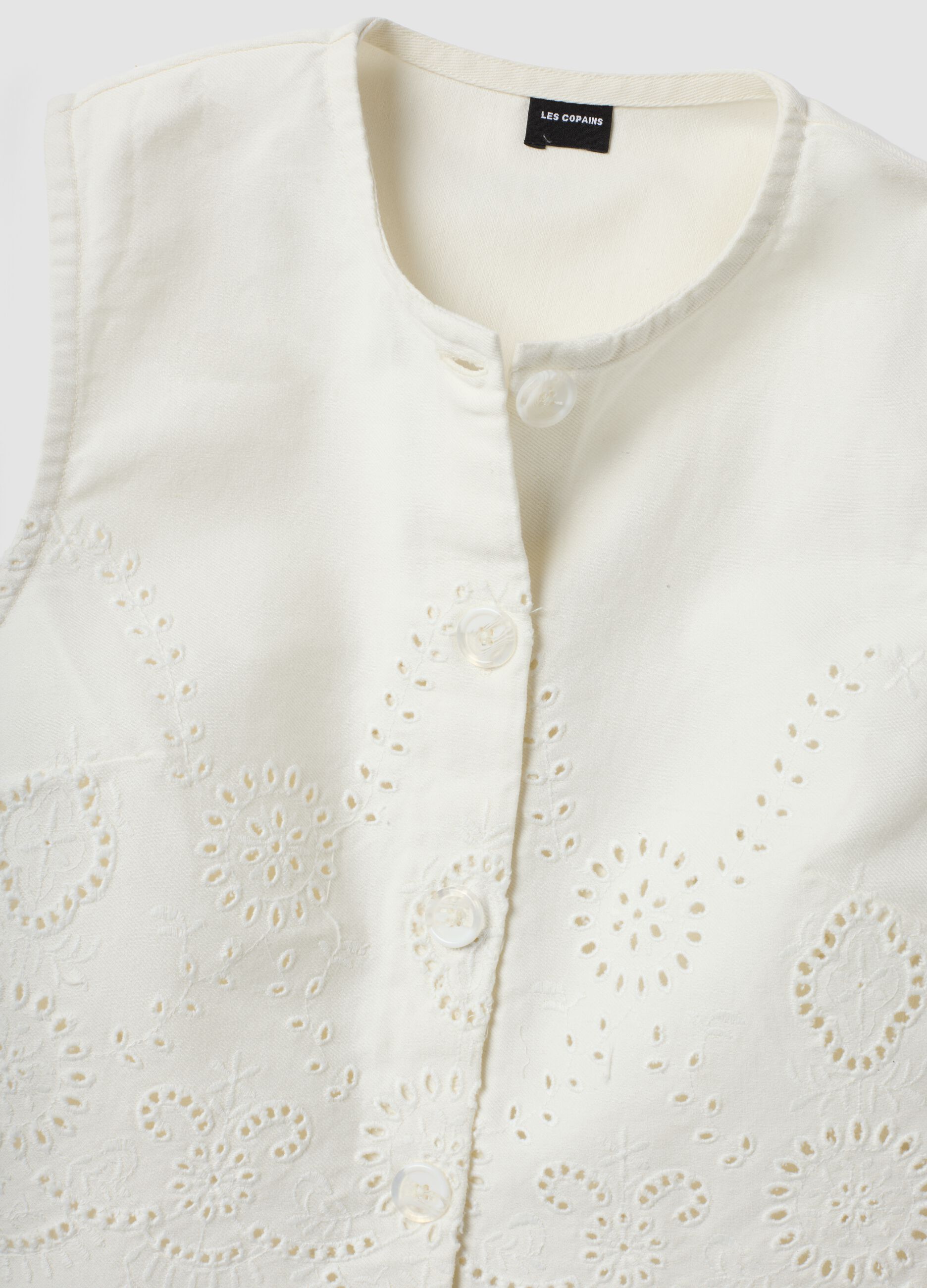 White organic cotton broderie anglaise shirt