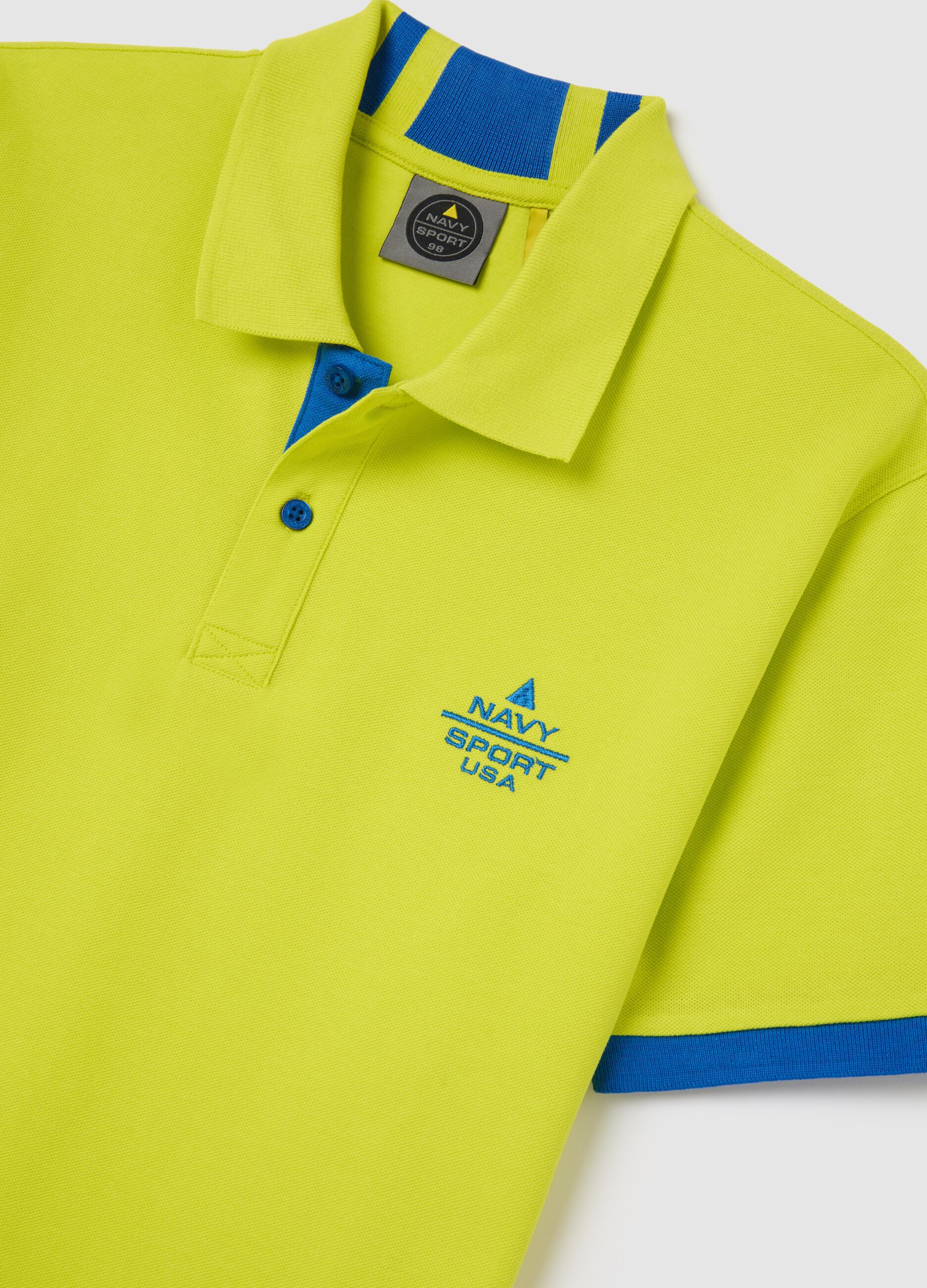 Yellow short sleeve cotton Navigare Sport polo