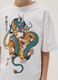 Pure cotton white oversized fit T-shirt with dragon and tiger_2