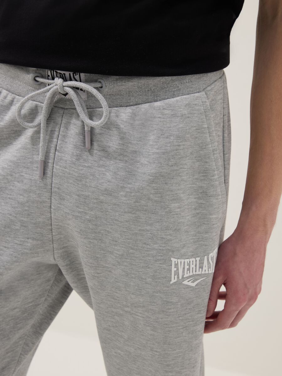 Grey cotton blend joggers regular fit with Everlast logo_3