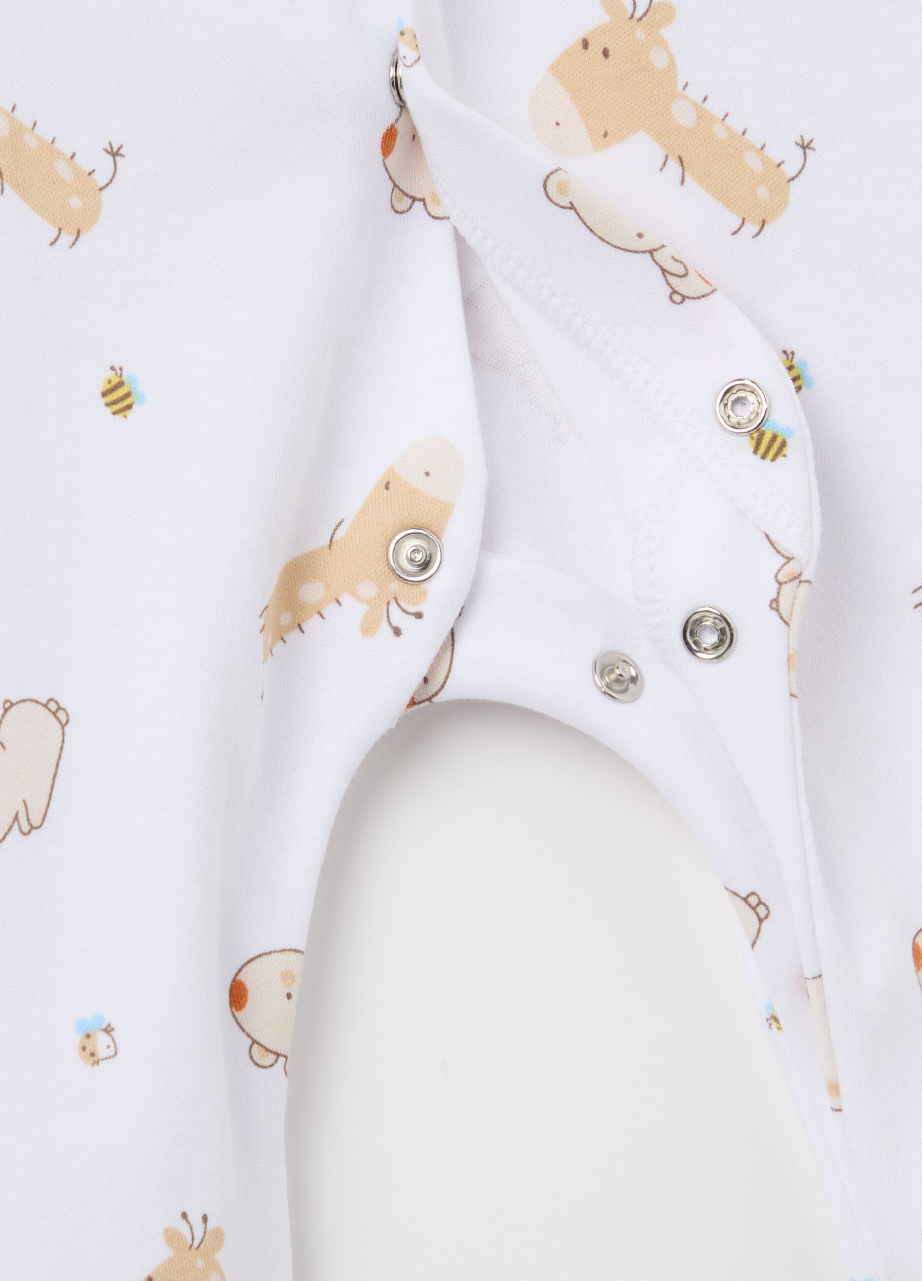 Two-pack onesies in organic cotton with feet and print