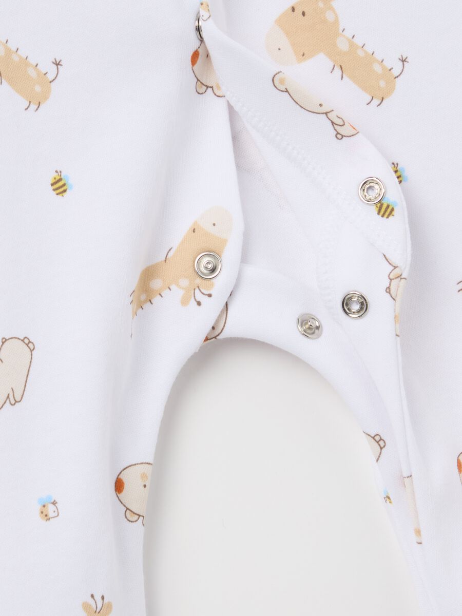 Two-pack onesies in organic cotton with feet and print_3