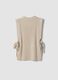 Beige ribbed wool-blend gilet with side ties, regular fit_2