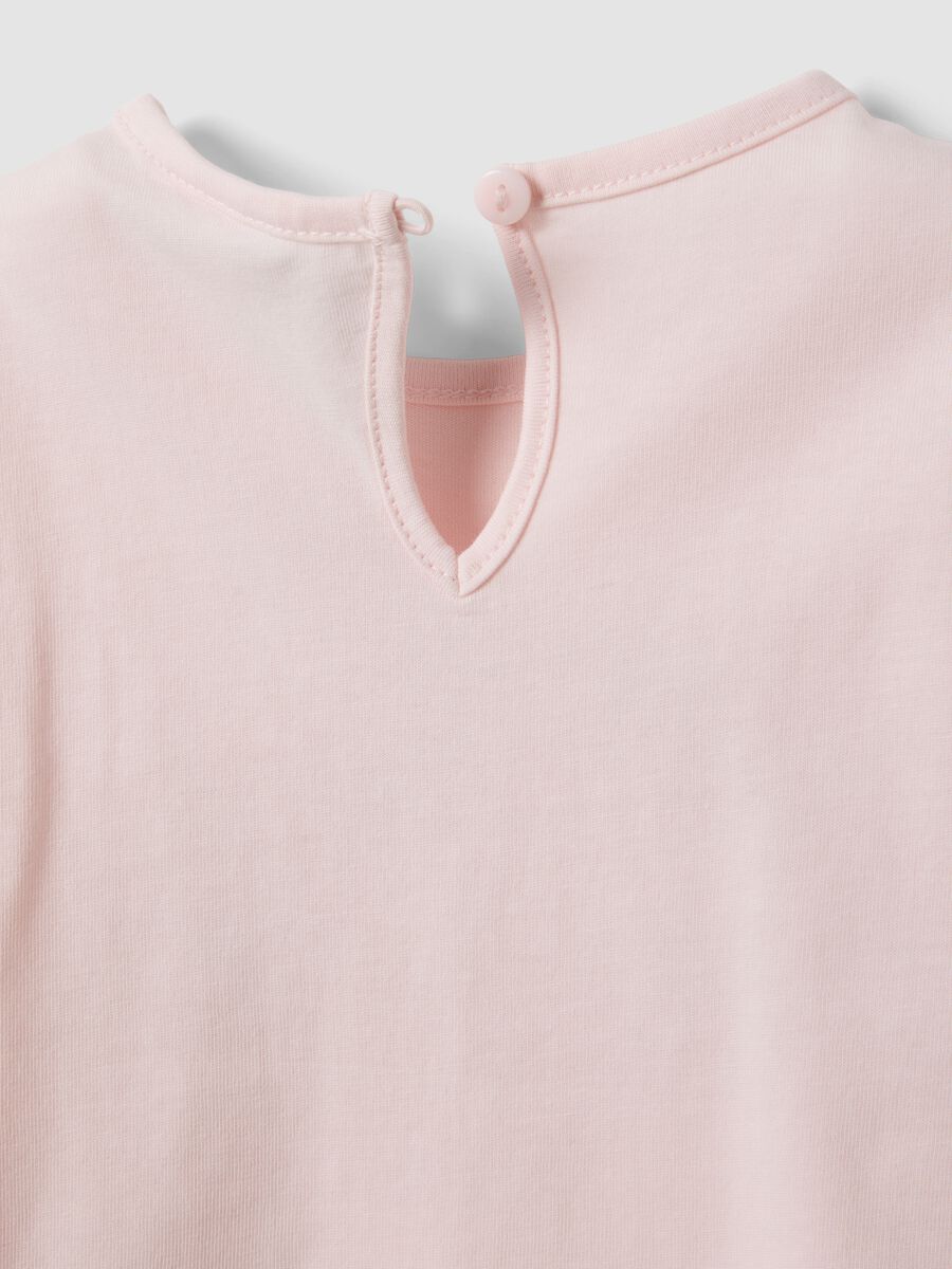 Pink long-sleeve organic cotton printed T-shirt for baby girl_3