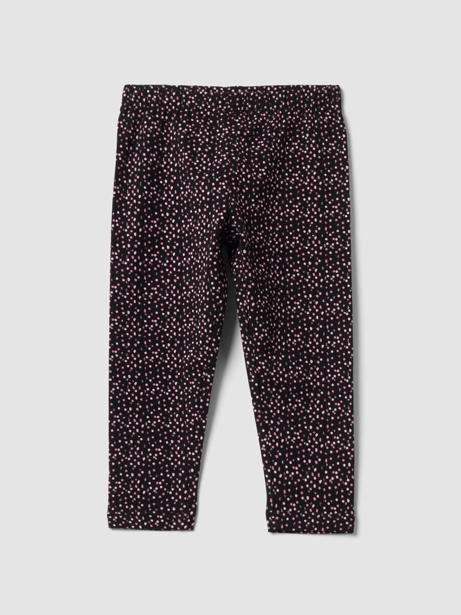 Girls&rsquo; black slim-fit leggings in stretchy organic cotton_0