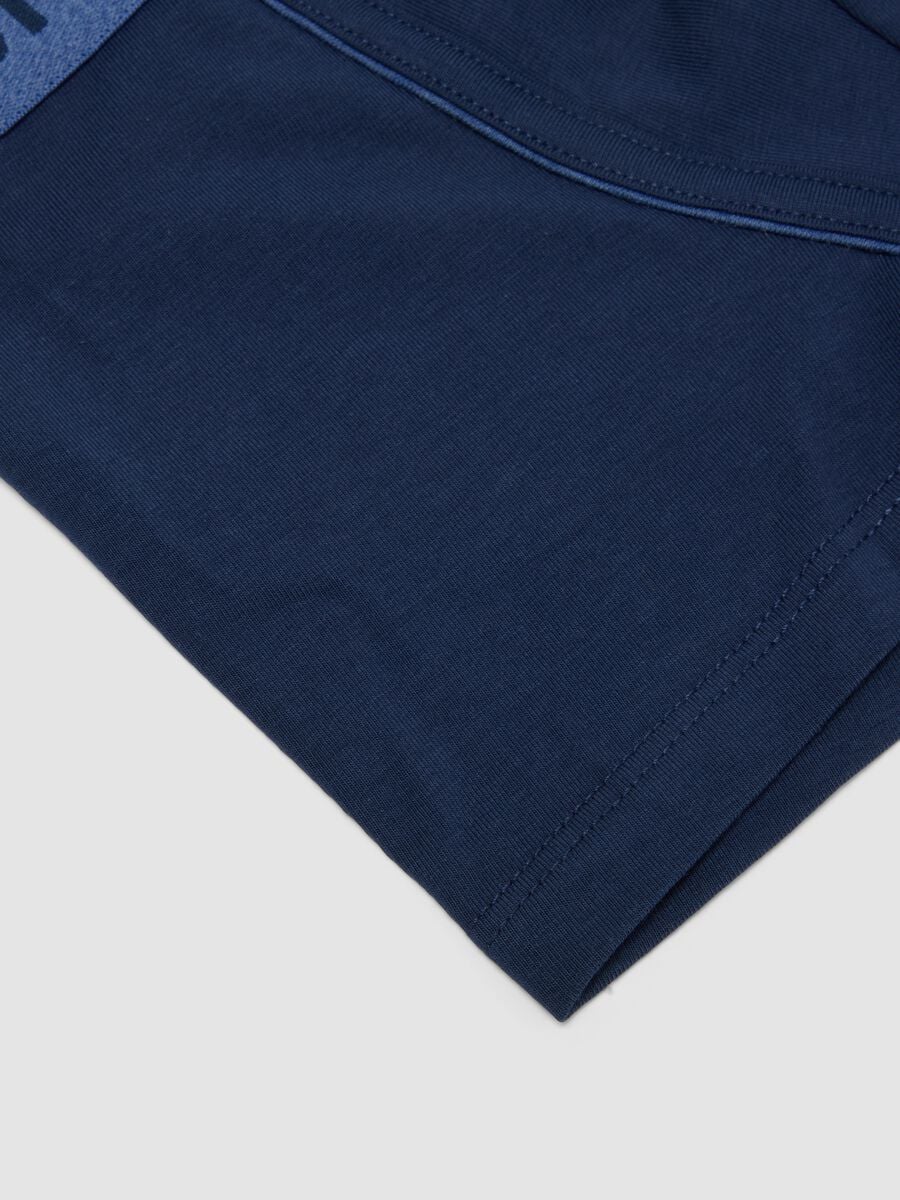 Boxer midi blu in cotone organico elasticizzato per bambino e ragazzo_2