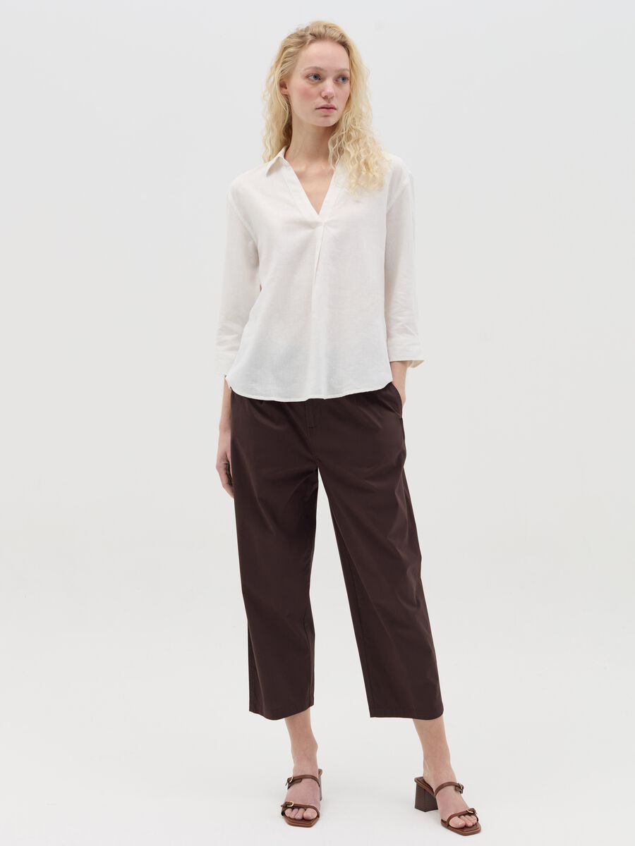 White linen and viscose shirt_1