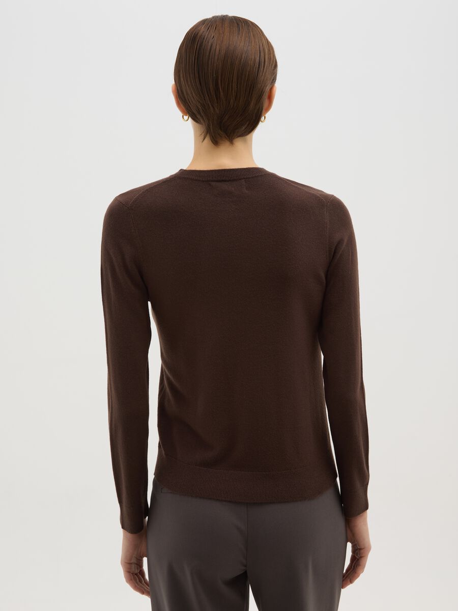 Brown Jersey Knit Sweater_2