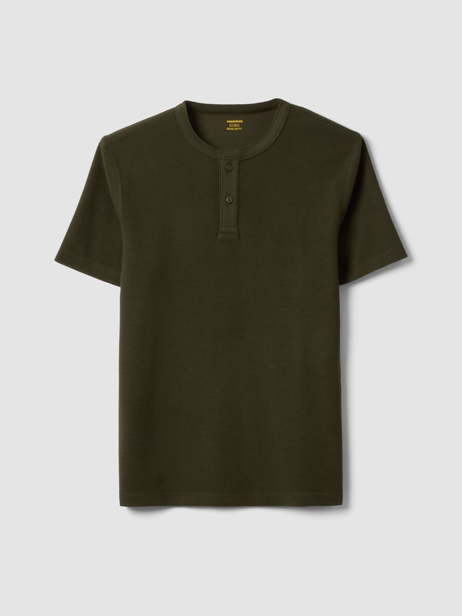 T-shirt a maniche corte verde regular fit con collo serafino_4