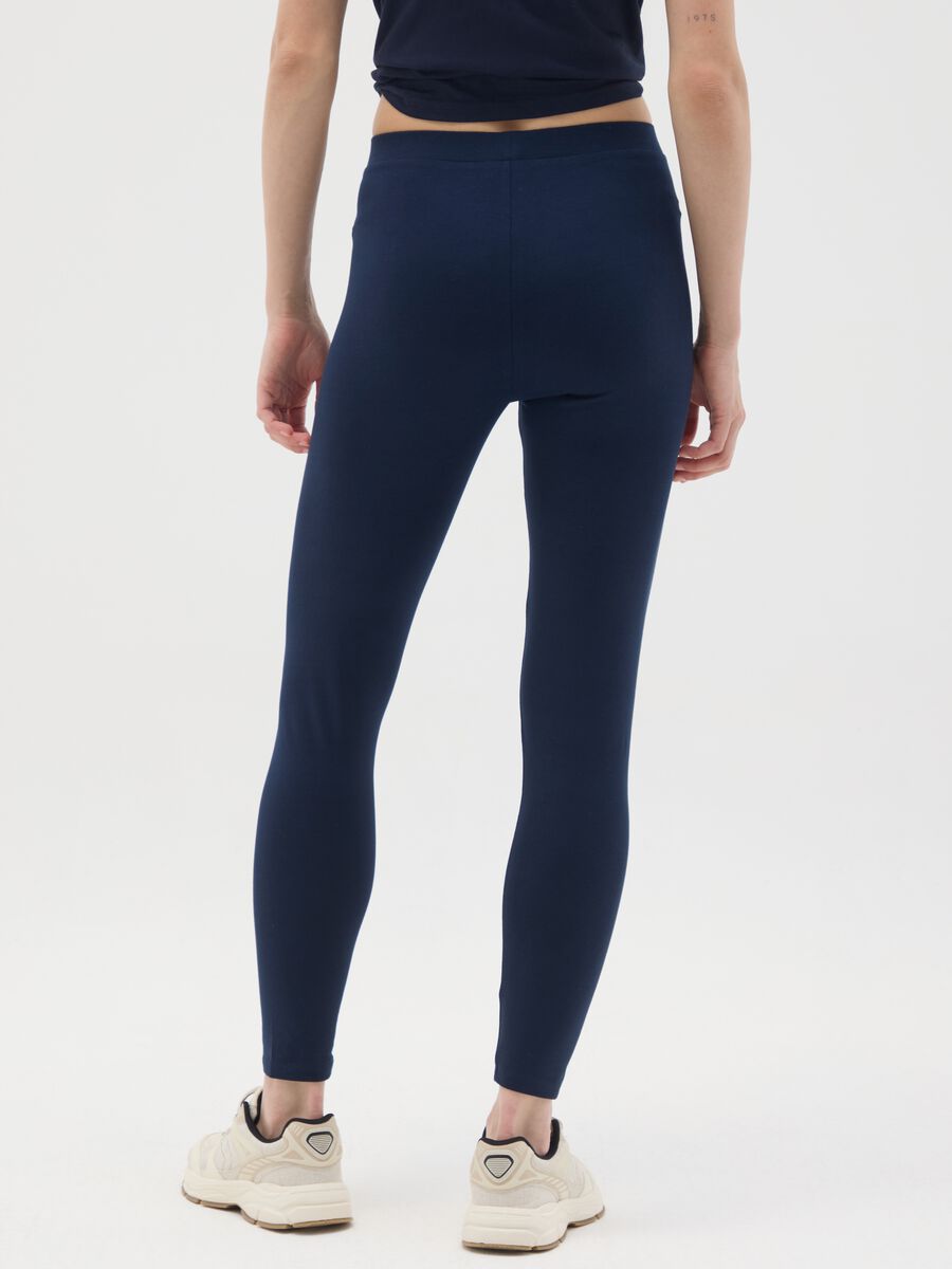 Leggings in cotone elasticizzato blu skinny_2
