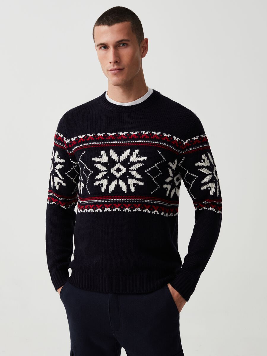Pullover con disegno norvegese jacquard_0