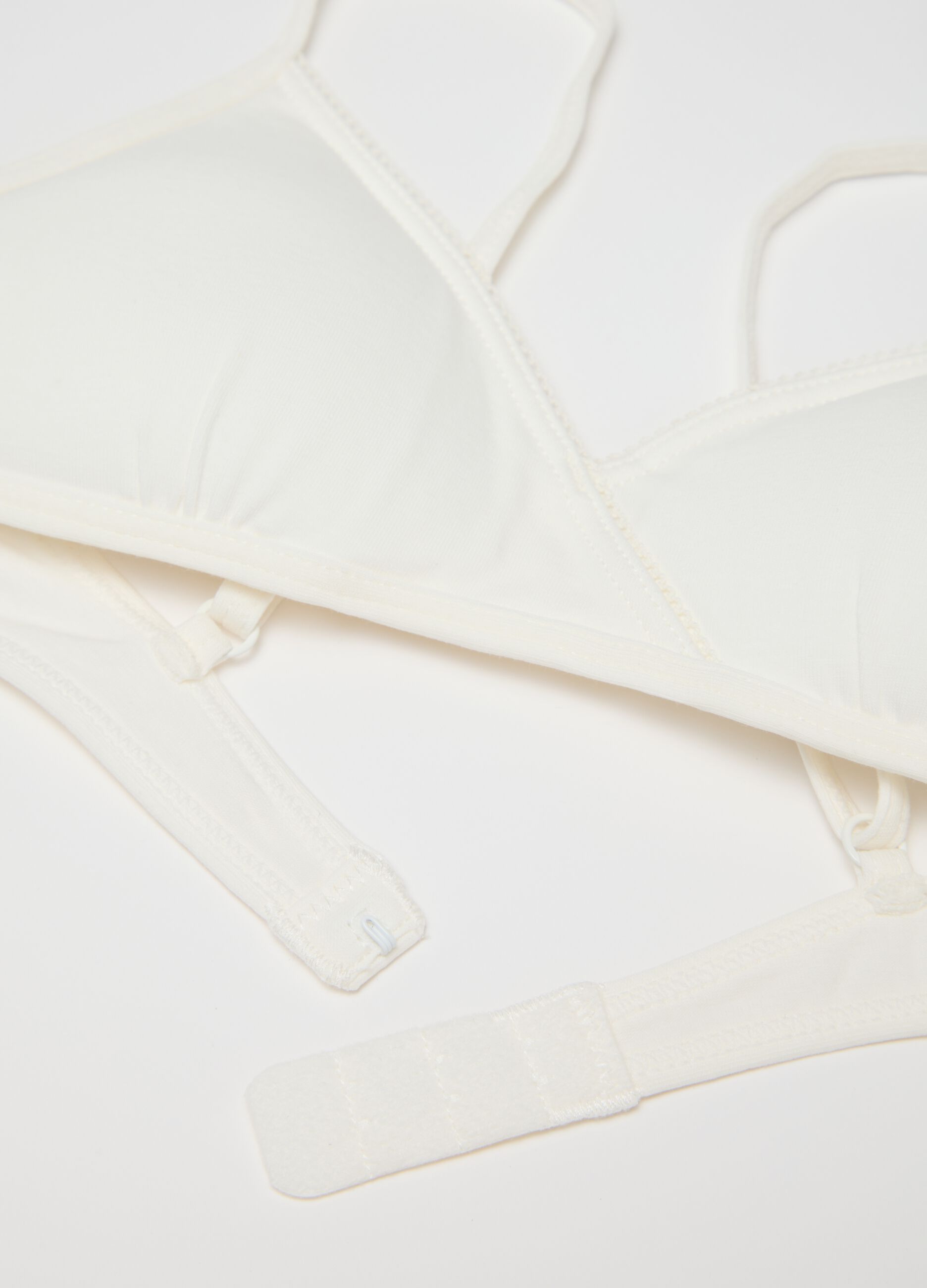 Girls' white stretch cotton bra