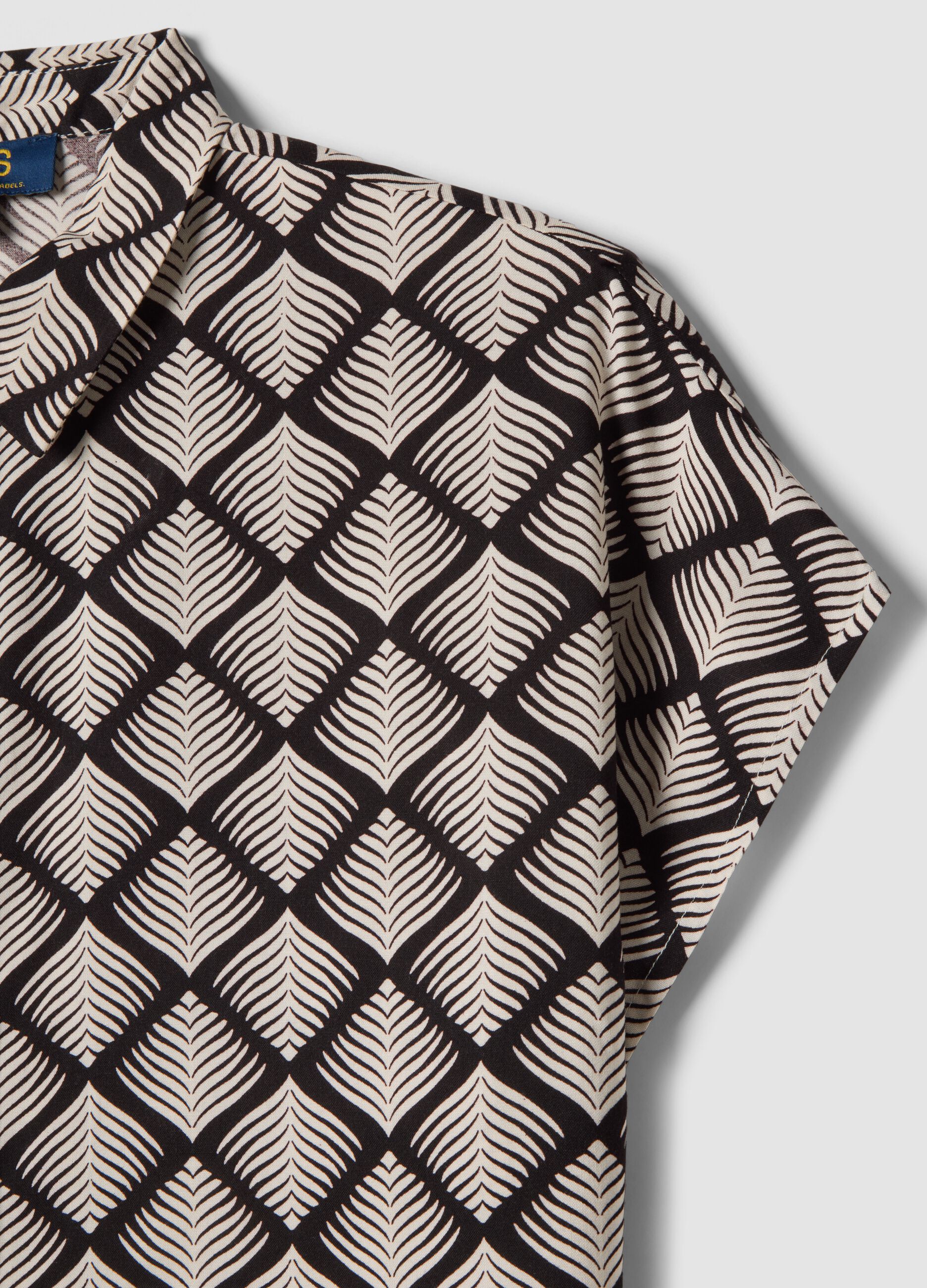 Pure viscose multicolour printed shirt, regular fit