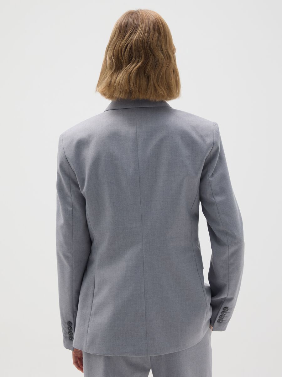 Grey Regular Fit Blazer_3