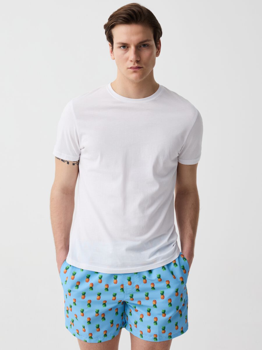 Swimming trunks with mini pineapples print_0
