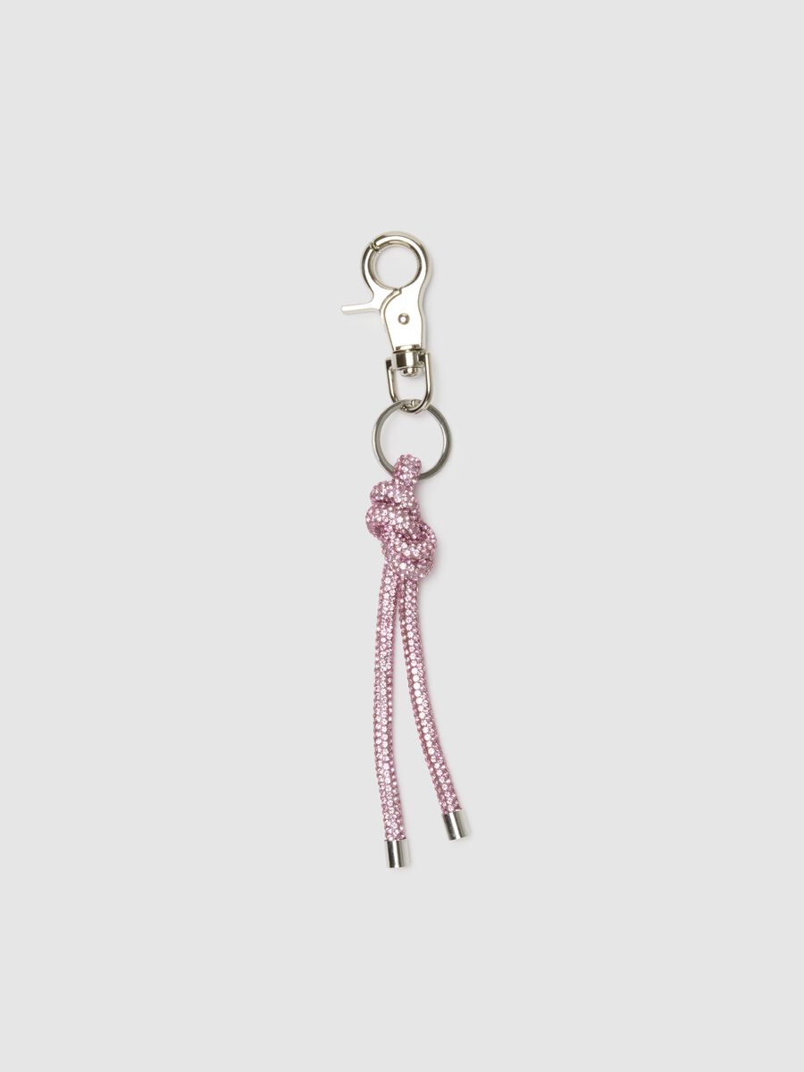 Portachiavi in vetro rosa_0