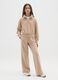 Girls' beige wide leg trousers in cotton blend_0
