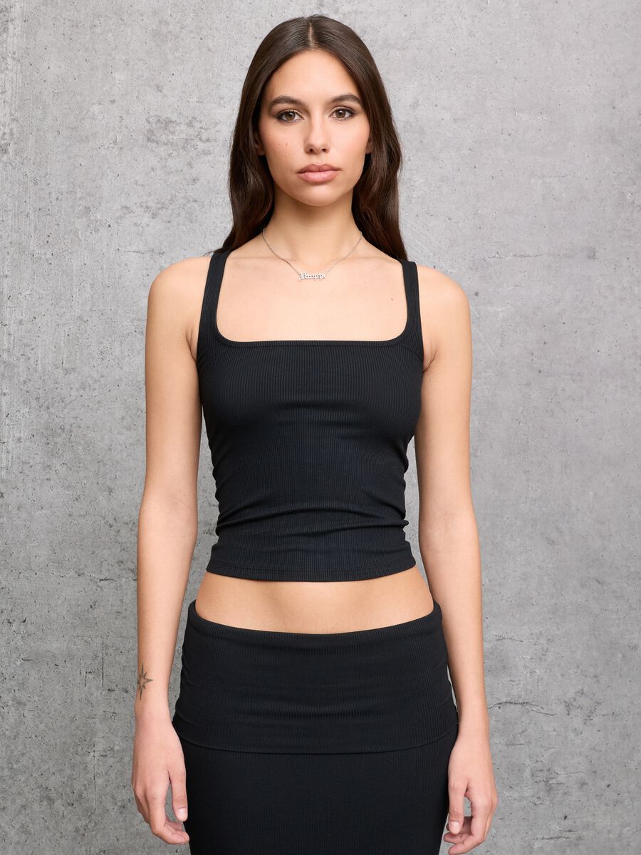 Tank Top Square Neck Black_0