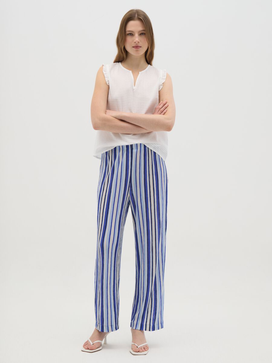 Women's pure white cotton top regular fit_1
